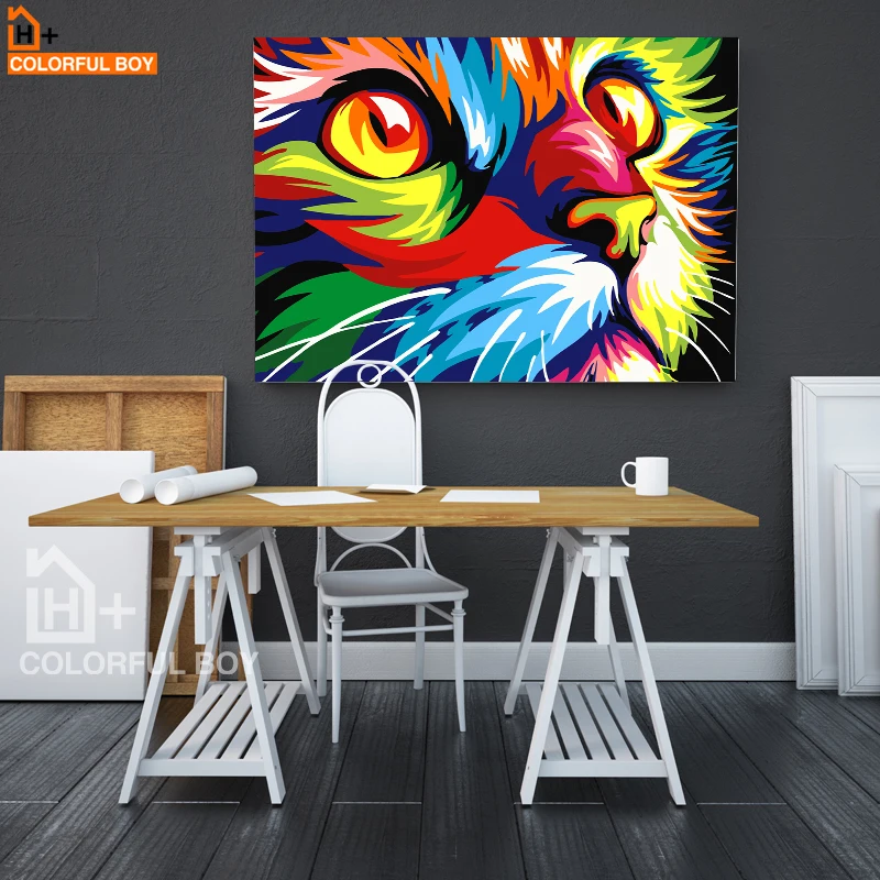 COLORFULBOY кошка животные настенная Картина на холсте картина маслом плакаты и