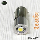 Светодиодный фонарь BA9 для внутреннего велосипеда, 0,5 Вт, 3 в, 4,5 В, 6 в, 7,5 В, 9 В, 12 В