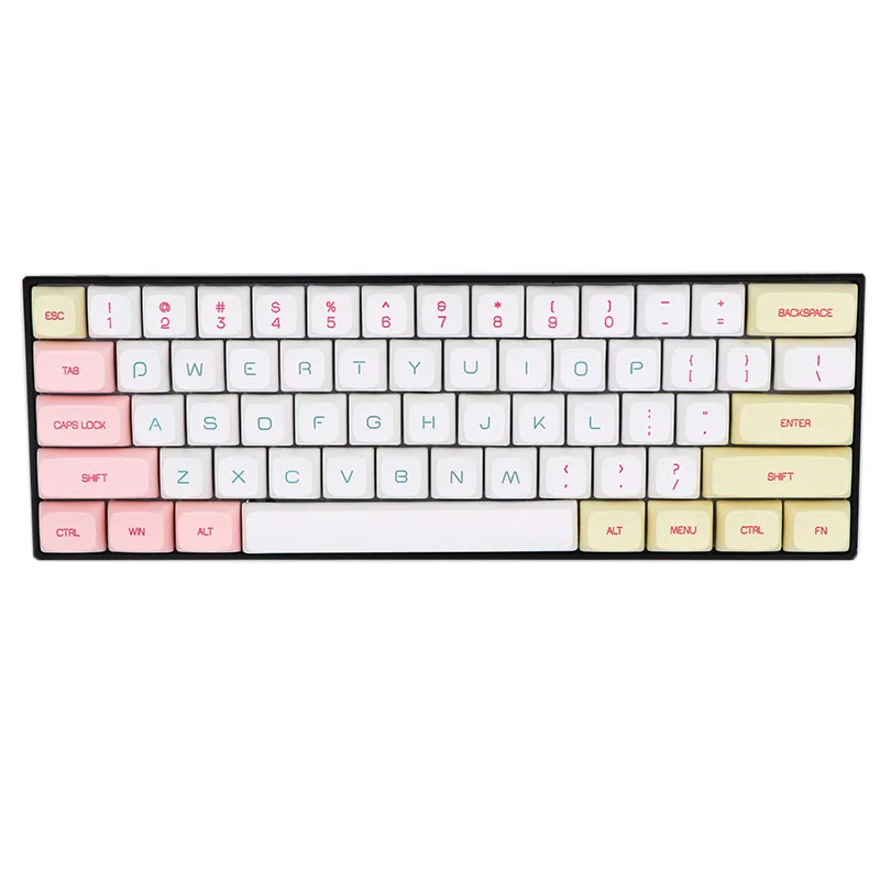 BGKC XDA Macaron Тепловая Сублимация красителя, ФБТ DSA keycap для проводной USB механической клавиатуры Cherry MX switch keycaps - Цвет: Macaron-61 key