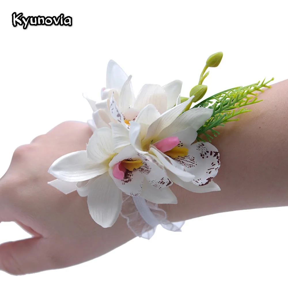 Свадебные бутоньерки для невесты Kyunovia вечерние из искусственного шелка украшение выпускного вечера
