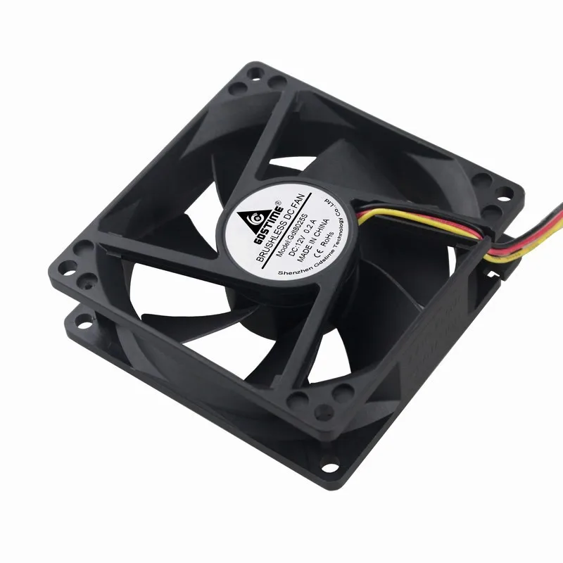 5 шт. Gdstime 80x80x25 мм DC 12 В бесщеточный кулер 8 см 3Pin корпус компьютера Вентилятор