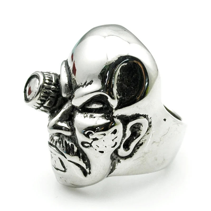 ATGO крутое жесткое панк байкерское кольцо для мужчин из полированной нержавеющей