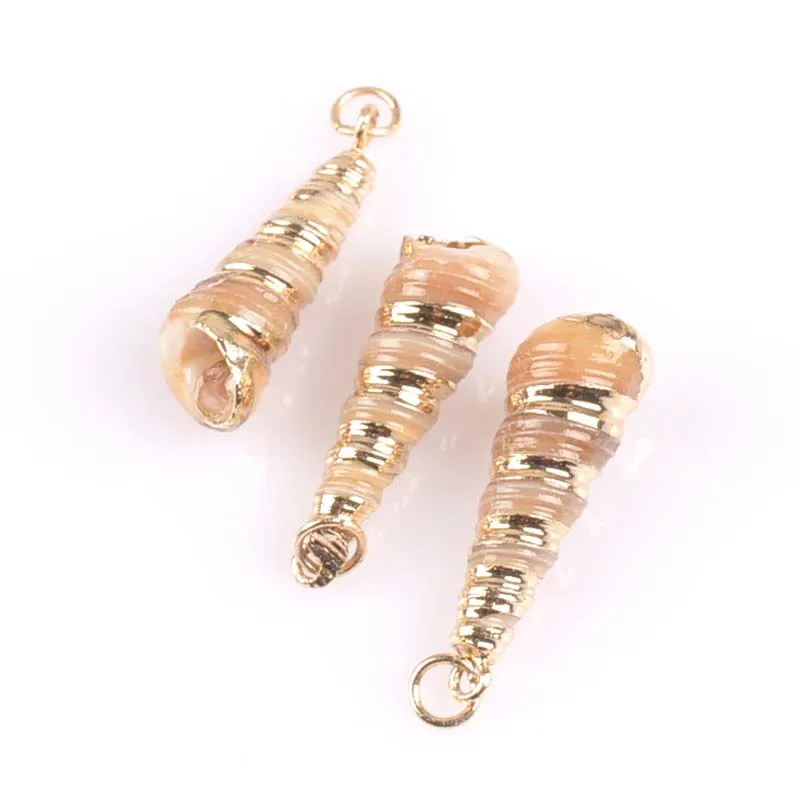 Ракушки спиральные позолоченные 21 25 мм 5 шт.|shell natural|shell diyshell gold pendant |