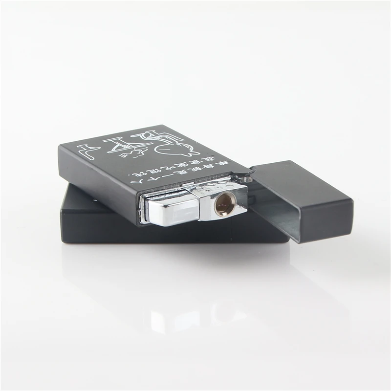 Cigarette Accessories Windproof torch Butane gas lighter Black paint thin cigar metal lighters (Graphics Random delivery) | Дом и сад