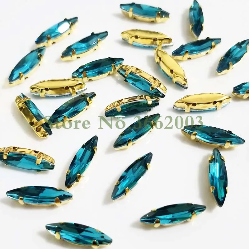 4x15mm 50 шт./упак. Золотой подошвой внешней торговли Стекло с украшением в виде кристаллов пришить коготь стразы, сделай сам, Костюмы аксессуары