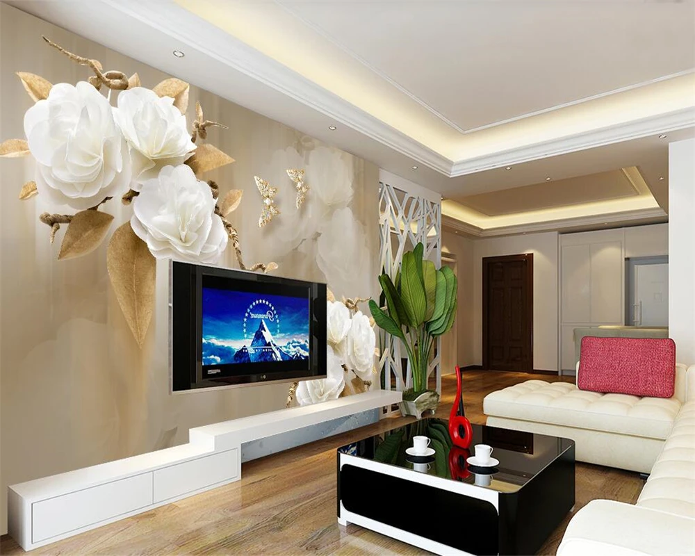 Обои на заказ 3d ТВ фон настенная живопись Стиль Коричневые элегантные розы