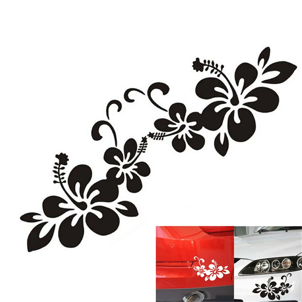 1 пара универсальных стикеров для автомобиля с растительным цветком