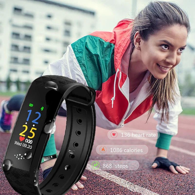 MIGI M2P умный фитнес-браслет Push-сообщение 0 96 дюймов наручная повязка OLED кровяное