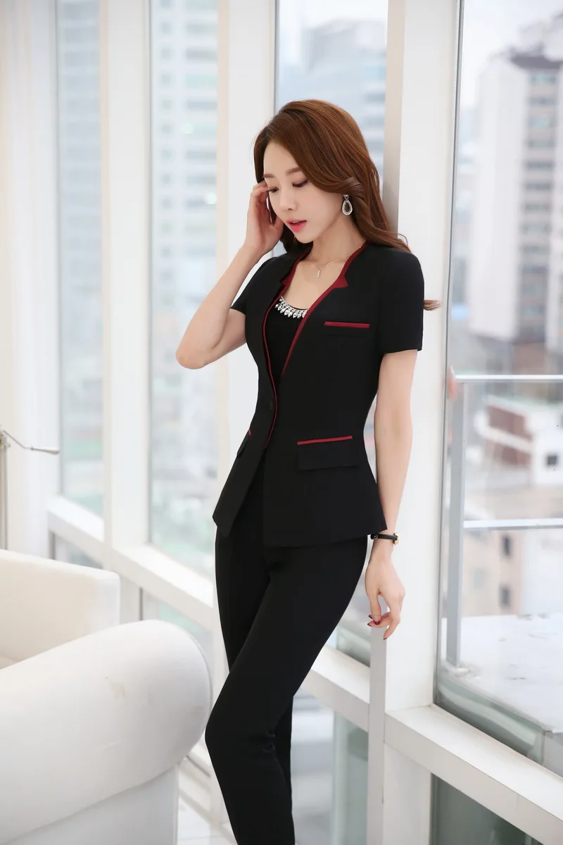 Деловой деловой костюм OL для женщин с курткой и брюками женские брюки летние