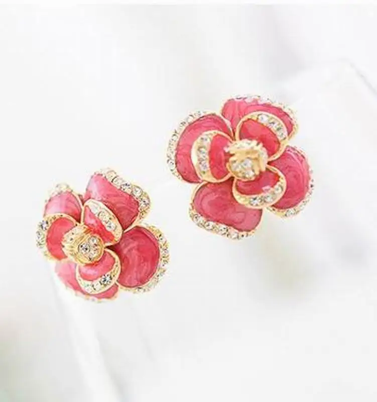 Корейский Модный Бренд Ювелирных Красочные Эмали Цветок Серьги Небольшой