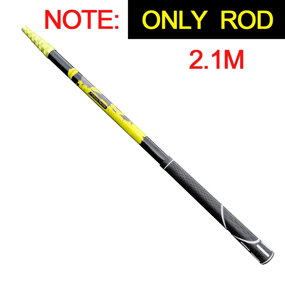 2.1 M only rod pole Рыболовные салазки для рук 4 м 3 м 2,1 м складной карбоновый стержень нейлоновый складной стальной резервуар для снастей Глубина отверстия Dipfor для рыбалки - Цвет: 2.1 M only rod pole