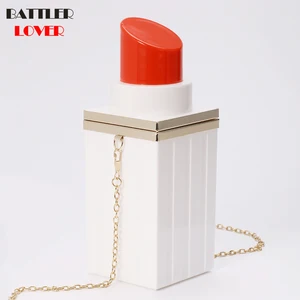 Индивидуальный Черный дизайнерский акриловый клатч в форме губной помады для свадьбы вечеринки вечерняя сумка модные женские сумки через плечо кошельки