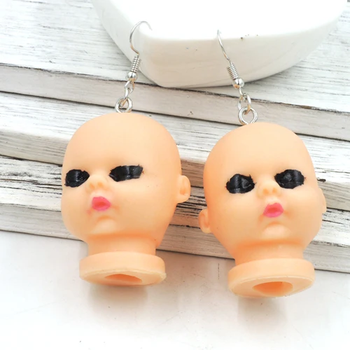 BLACK EYE Kawaii жуткие Детские кукольные серьги крючок милый сонное сердце любовь ER783 - Окраска металла: BLACK EYE
