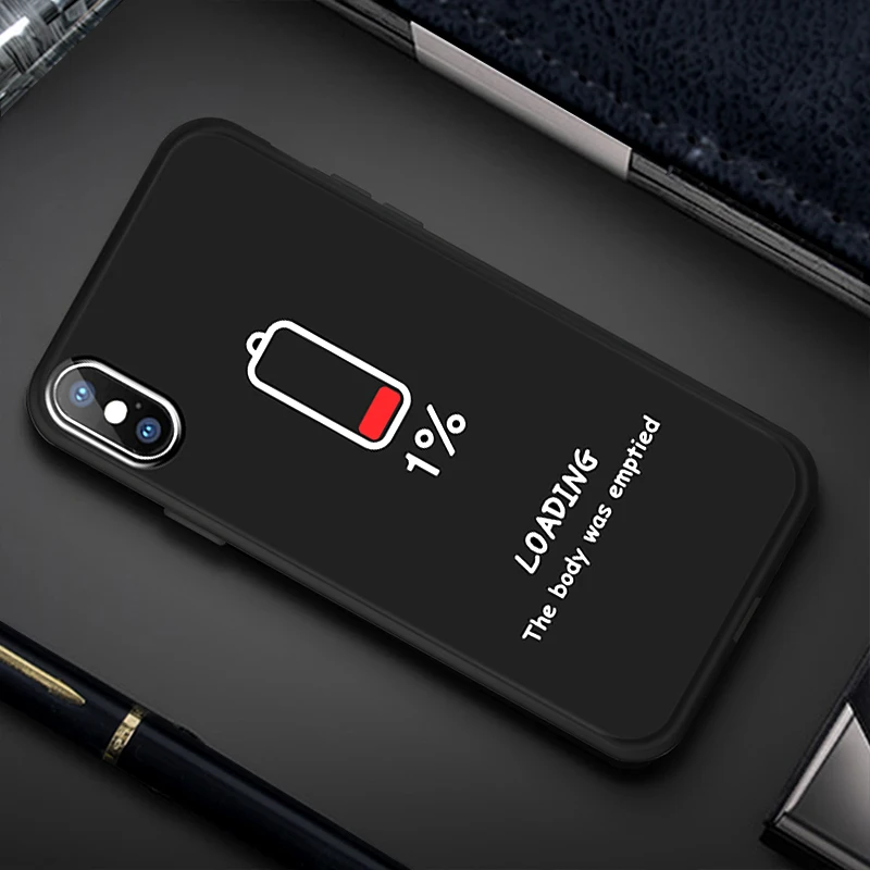 Силиконовый матовый чехол для iPhone XS 6 6S Plus 7 8 мягкий черный из ТПУ с абстрактным