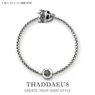 Браслет с бусинами, цепочка с черепом, король, карма, ювелирные изделия, подарок для Европы, для мужчин и женщин, серебро 925 пробы, подвески и шармы