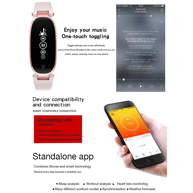 RollsTimi Горячие S3 bluetooth водонепроницаемые часы женские фитнес трекер пульсометр