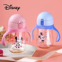 2019 disney baby feeding cup mickey mouse child sippy shatter resistant baby learning drinking cup water cup straw bottle gifts