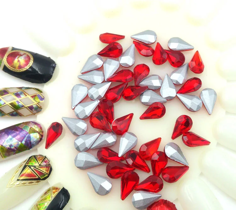 50 шт. стеклянные стразы для дизайна ногтей в форме сердца | Красота и здоровье