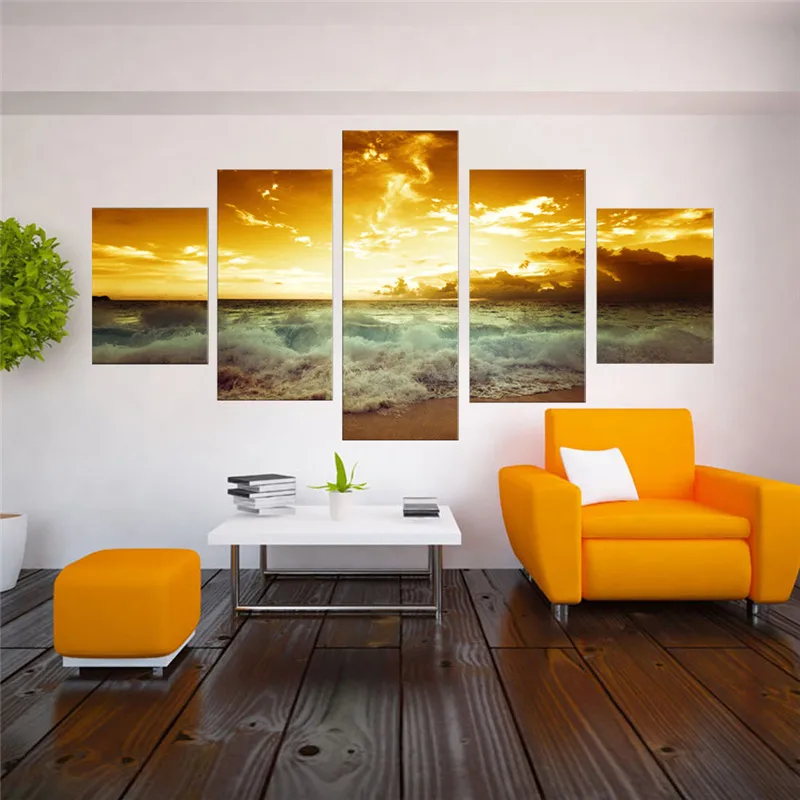 5 шт. настенные картины без рамы с рисунком Морского Пейзажа|home decor|wall artfor room |