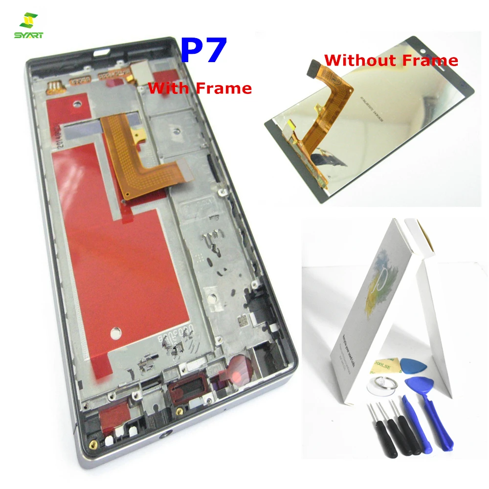 + Для huawei Ascend P7 L00 L05 L10 с рамкой ЖК дисплей Экран Сенсорный экран планшета Дисплей