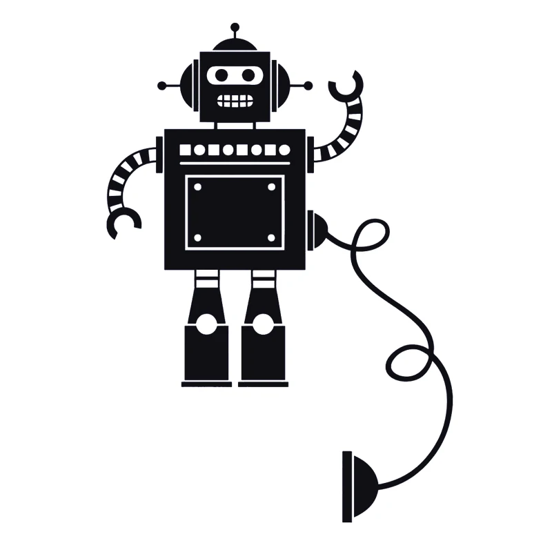 12*17cm tall Tiny Robot Light Switch with Wire Decal Vinyl Wall Stickers Sticker Cool Boy Bedroom Decor Murals LC1295 | Дом и сад