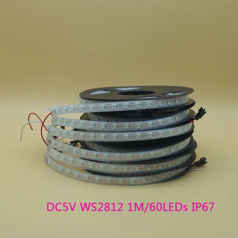 1 м/5 м WS2812B умная светодиодная Пиксельная полоса черно белая печатная плата 30/60/144