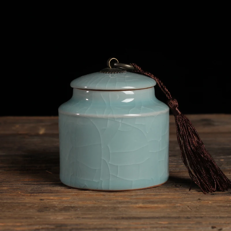 Longquan Celadon чайные банки, портативная дорожная чайная канистра, чайный набор, чайный набор, кухонная банка для специй, хранение конфет, винтажный домашний декор - Цвет: S1