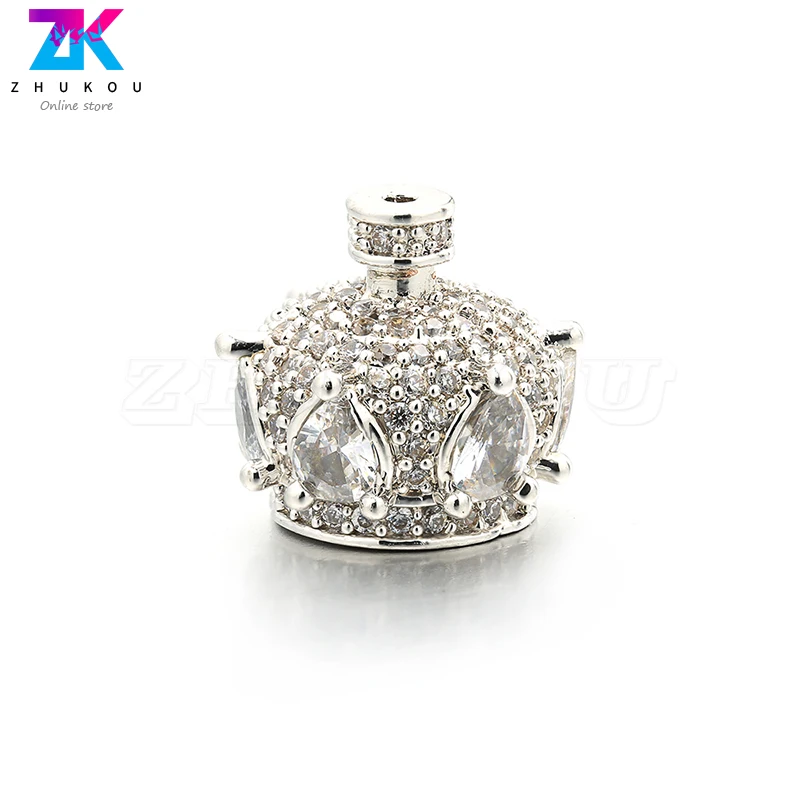 5pcs 12*11mm Sparkling Pumpkin Brass Cubic Zirconia Crown Tassel Caps Diy Jewelry Necklace Findings Accessories Model:VM25 | Украшения и