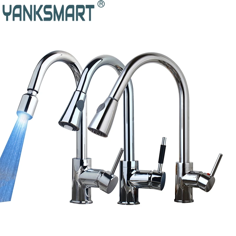 

Kitchen Faucet Pull Out Pull Down Bathroom Faucet Chrome Polished Basin Faucet Hot And Cold Water Swivel Mixer Tap