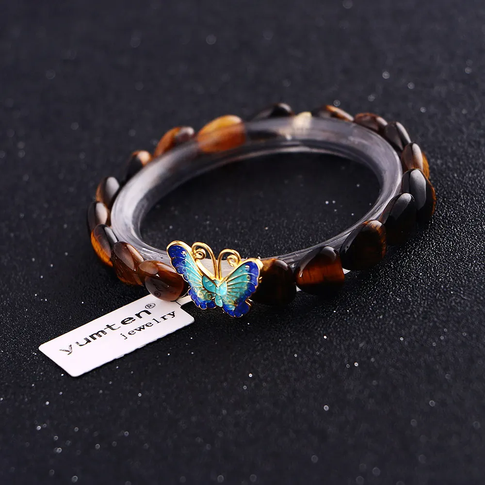 Женский браслет в виде бабочки Yumten Tiger Eye серебро 925 пробы ювелирное изделие Tom Hope
