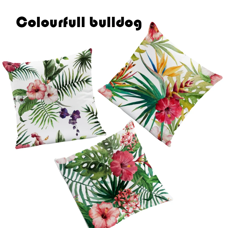 Красная накидка с рисунком растений орнамент декоративная подушка для сада 18