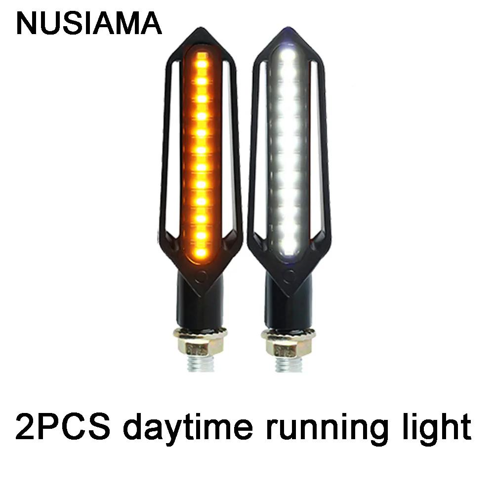 Мотоцикл поворотник Led мигалка 12 V гоночный света DRL Flasher тормозной фонарь для YAMAHA R6 R1 MT 09 07 KTM DUKE 690 125 200 390 - Цвет: 2PCS-White