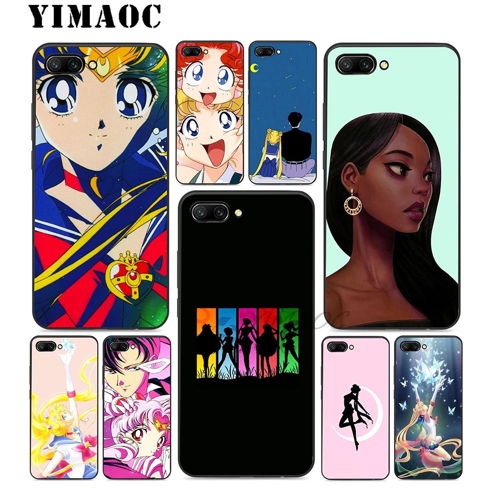 YIMAOC Sailor Moon Afro Girl Soft Silicone Case For Huawei Honor Mate 10 P20 P10 P9 P8 P Smart Y6 6A 7A 7X 7C Lite Pro 2017 2018 |