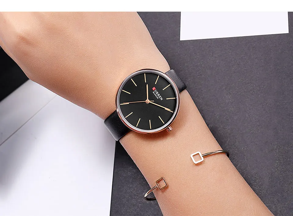 CURREN простые кожаные аналоговые кварцевые женские часы Montre Femme новые часы под платье женские наручные часы женские модные повседневные часы