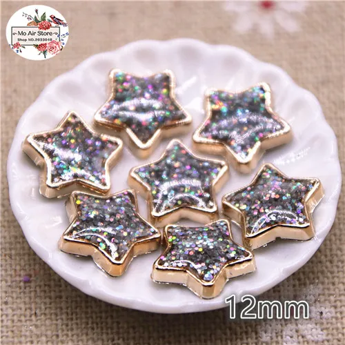 star 50pcs 50 шт ab блестящее сердце/звезда/бант пластиковые плоские с оборота пуговицы DIY ремесла Кабошон Скрапбукинг DIY аксессуары - Цвет: star 50pcs