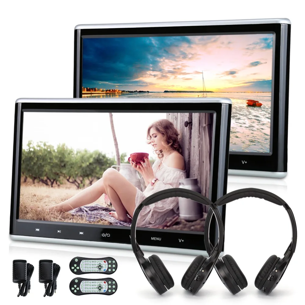 Тыква 2 шт./лот 10 1 ''Автомобильный подголовник dvd-плеер USB/SD/HDMI/IR/FM HD цифровой TFT