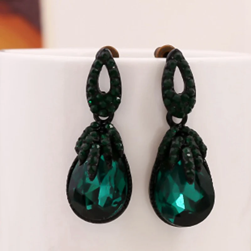 Лидер продаж женские черные винтажные серьги подвески из цинкового сплава с