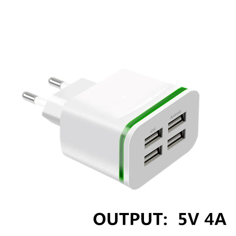 XEDAIN, 4 usb порта, зарядное устройство для телефона, 5 В, 4 а, зарядное устройство с европейской вилкой, дорожное настенное зарядное устройство, адаптер, светодиодный светильник, зарядка для мобильного планшета, Mp3 - Тип штекера: EU  Charger