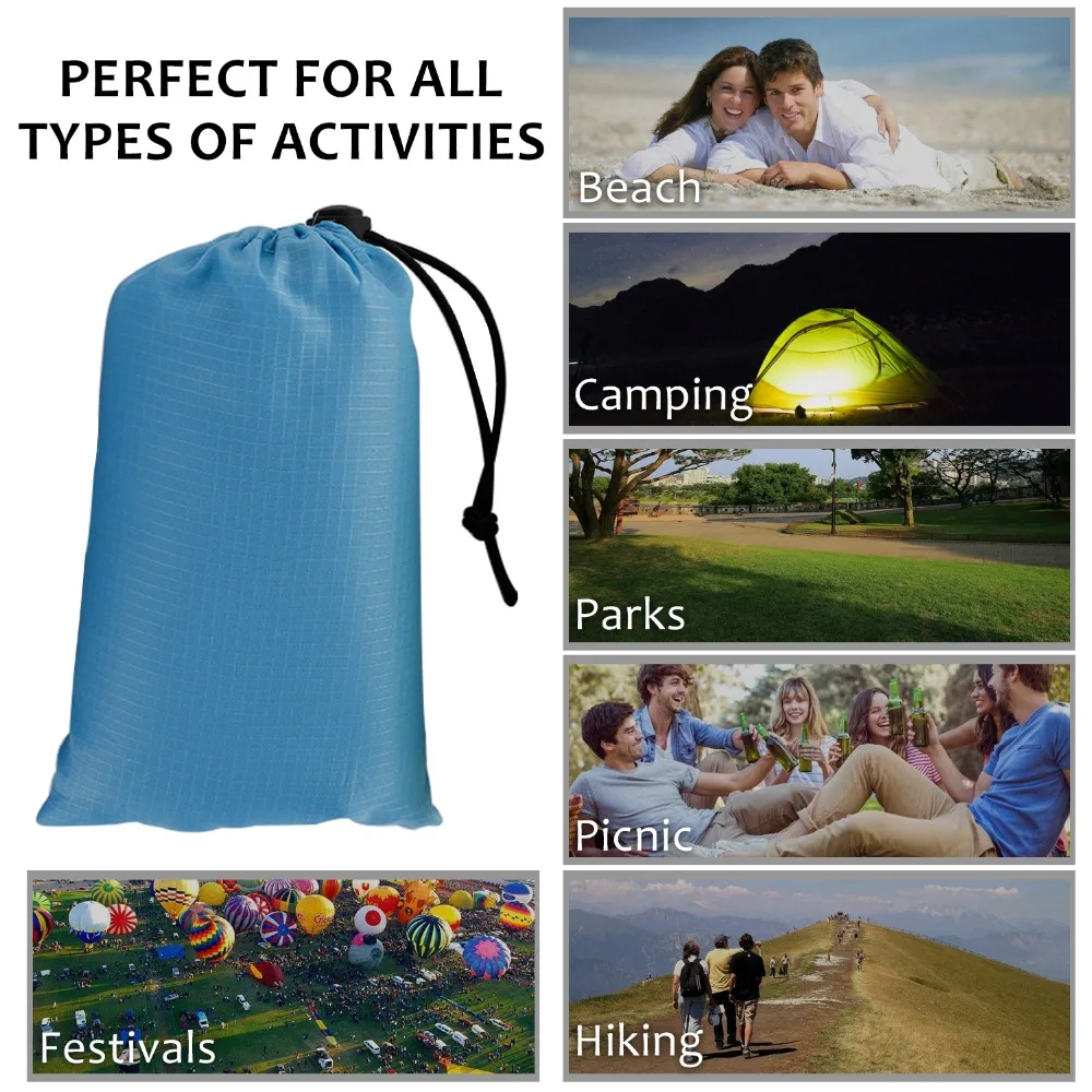 Camping Mat Ultralight Pocket Footprint Waterproof Picnic Beach Blanket Camping Outdoor Tent Tarp Multifunctional