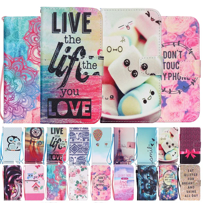 Luxury Fashion Pattern Flower Owl Wallet PU Flip Case for Apple iPhone 4 4S 5 5S SE 5C i6 6 6S 7 Plus 8Plus Cover Fundas | Мобильные