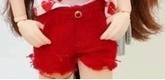 short pant Новая модная крутая футболка с красным сердцем для девочек популярные джинсовые шорты красные джинсы для Blyth Licca 1/6 аксессуары для кукол, Одежда для кукол - Цвет: short pant