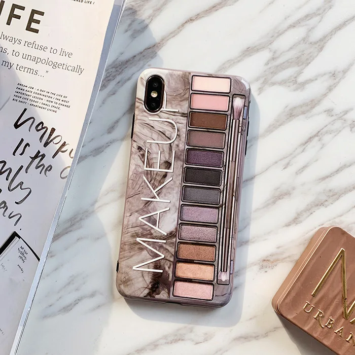 Макияж тени для век Палитра чехол для телефона для iphone XS Max XR XS 11 11Pro Max для iphone 6 6s 7 8 plus Мягкий силиконовый чехол