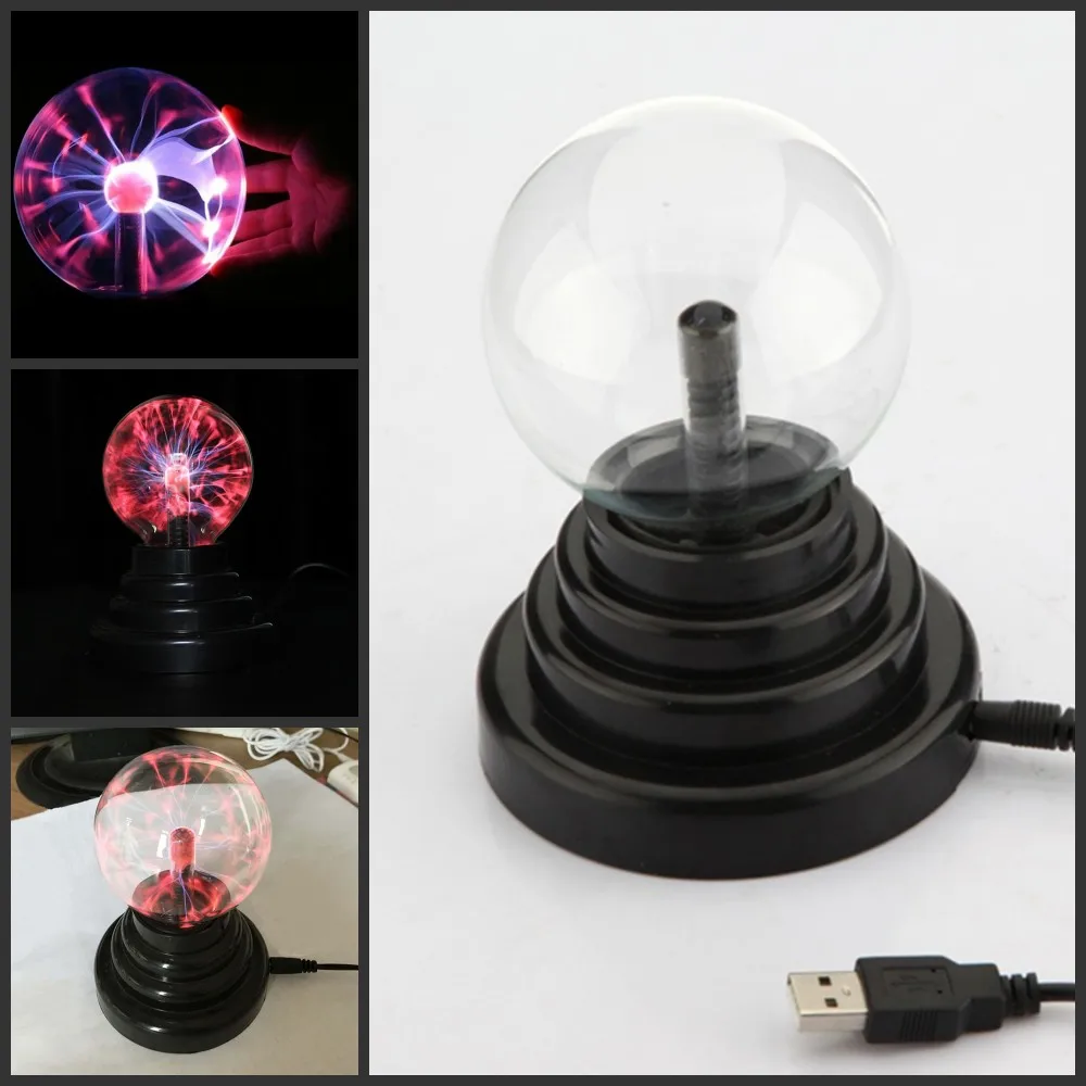 USB 3 дюйма Волшебная плазменная сфера свет волшебная кристальная лампа