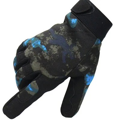 Camouflage blue Армейские камуфляжные зимние тактические перчатки Мужские дышащие Мультикам Пейнтбольные Военные перчатки велосипедные теплые перчатки - Цвет: Camouflage blue