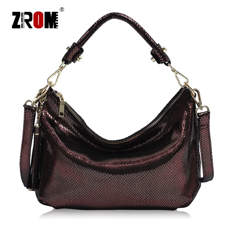 ZROM Brand Genuine Leather Women Handbag High Quality Fashion Ladies Top-handle Bag Cowhide Small Hobos Shoulder Bags | Багаж и сумки
