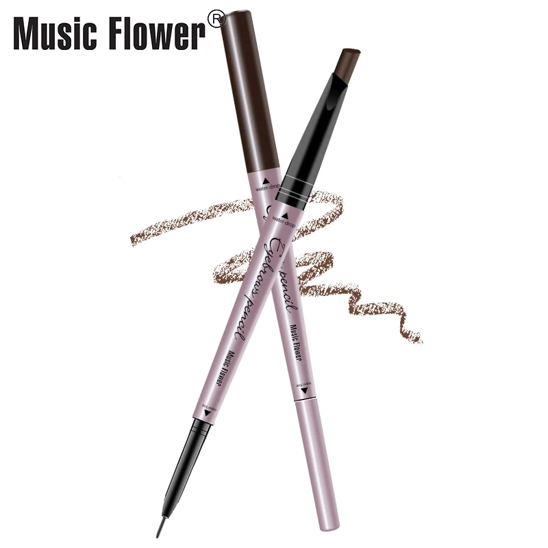 Music Flower двойной головкой карандаш для бровей устойчивые к воде стереоскопический