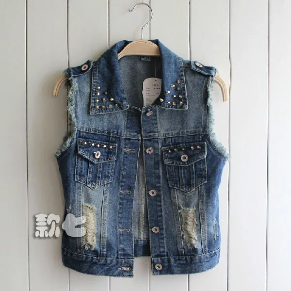 2 стиля! 2016 плюс размер жилет Повседневный отложной воротник заклепки без рукавов