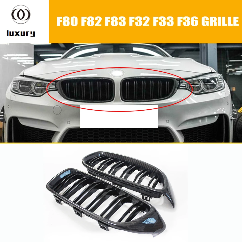 Передний бампер из углерода + АБС гриль решетка Kindey для BMW F80 M3 F82 F83 M4 & F32 F33 F36 2014