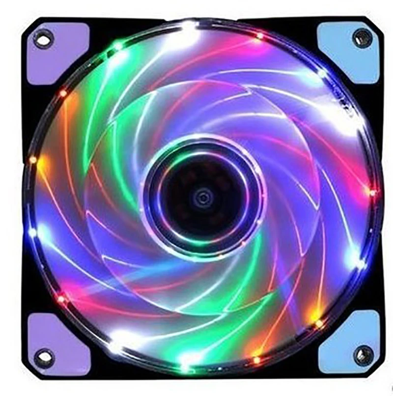 Fan Heatsink Cooler 120mm PC Computer 16dB Ultra Silent 33 LEDs Case Cooling Anti-Vibration Rubber 12CM Laptop Accessories | Компьютеры и
