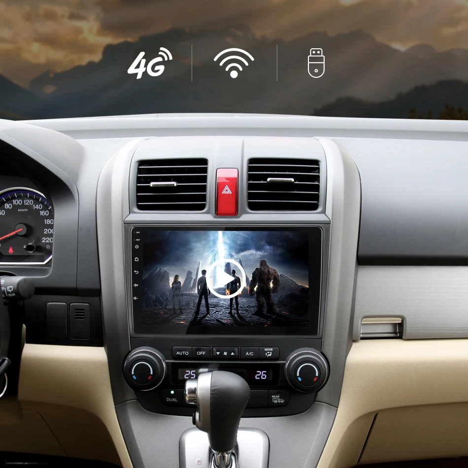 Jansite " Car Android радио для Хонда сrv CR-V 2007 2008 2009 2010 2011 мультимедийный проигрыватель навигации gps 4G WI-FI ips экран